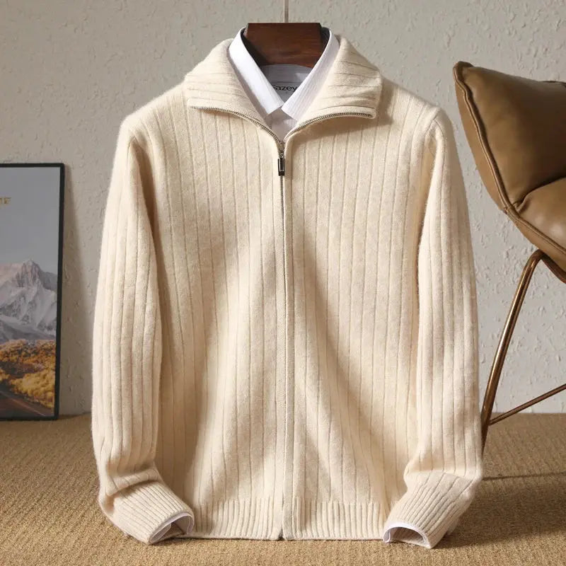 Cozy Merino Wool Zipper Cardigan Fashion-london.uk.com